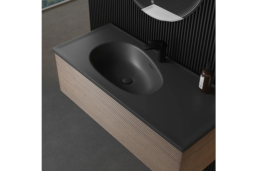 Crius Minimalist Wood Floating Bathroom Vanity Set