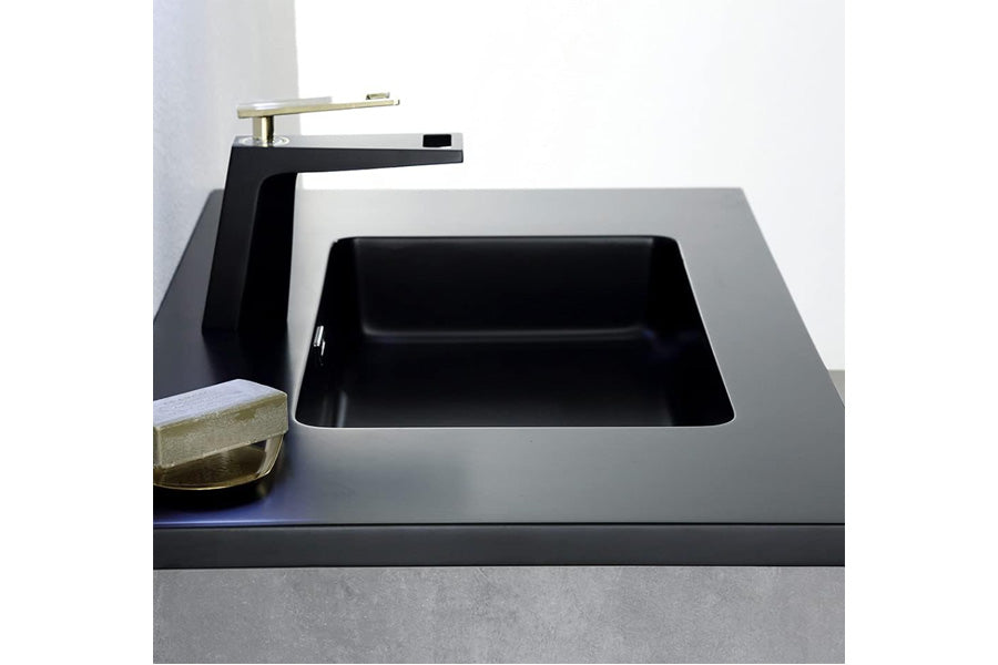Edi Black Wall-Mounted Bathroom Vanity Set