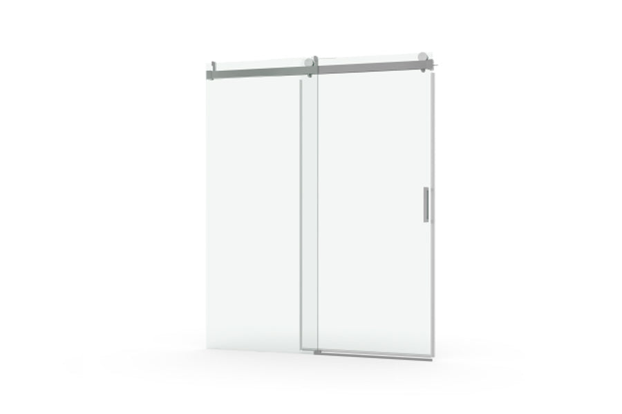 TONA 68 to 72 in. W x 76 in. H Sliding Frameless Soft-Close Shower Door with Premium 3/8 Inch (10mm) Thick Tampered Glass in Brushed Nickel 22D01-72BN