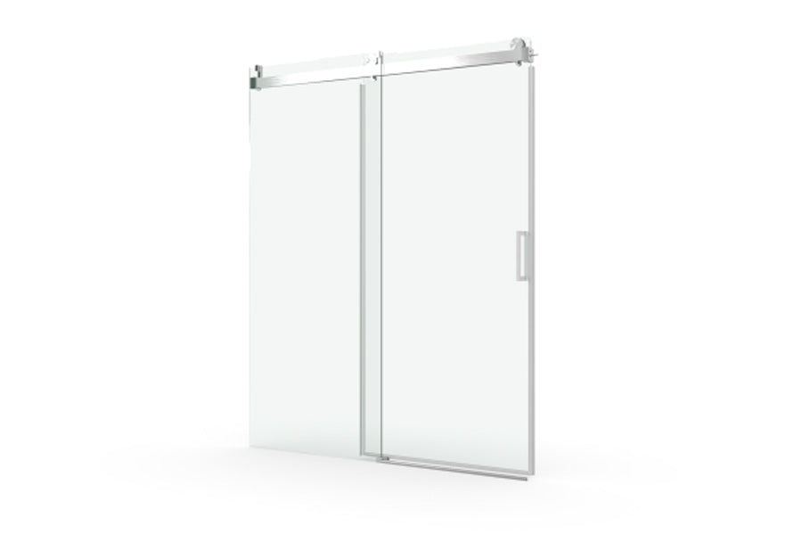 TONA 68 to 72 in. W x 76 in. H Sliding Frameless Soft-Close Shower Door with Premium 3/8 Inch (10mm) Thick Tampered Glass in Brushed Nickel 22D01-72BN