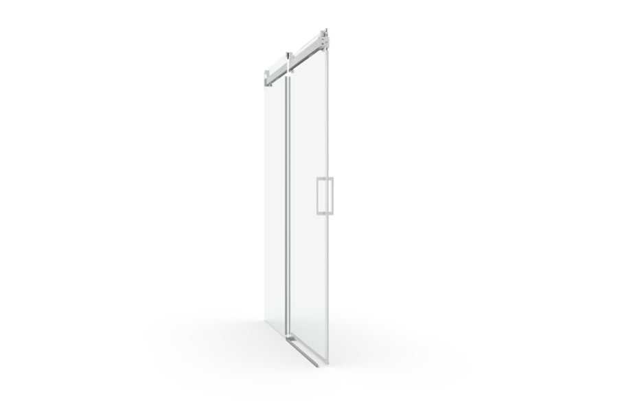 TONA 68 to 72 in. W x 76 in. H Sliding Frameless Soft-Close Shower Door with Premium 3/8 Inch (10mm) Thick Tampered Glass in Brushed Nickel 22D01-72BN