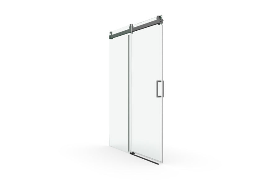 TONA 68 to 72 in. W x 76 in. H Sliding Frameless Soft-Close Shower Door with Premium 3/8 Inch (10mm) Thick Tampered Glass in Matte Black 22D01-72MB