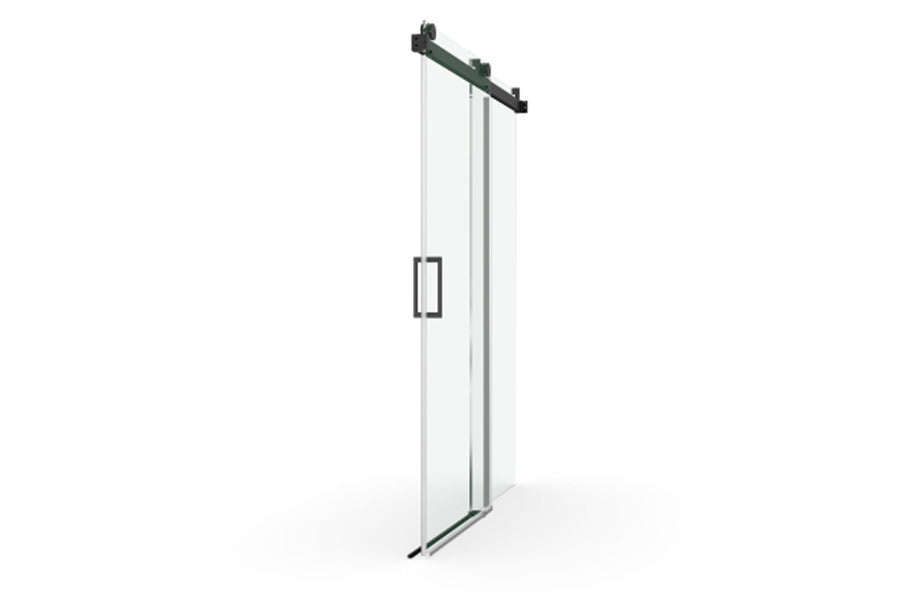 TONA 68 to 72 in. W x 76 in. H Sliding Frameless Soft-Close Shower Door with Premium 3/8 Inch (10mm) Thick Tampered Glass in Matte Black 22D01-72MB