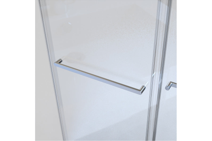 TONA 56 to 60 in. W x 76 in. H Double Sliding Frameless Soft-Close Shower Door, Premium 3/8 Inch (10mm) Thick Tampered Glass and Easy-cleaning Coating in Chrome 23D02-60C