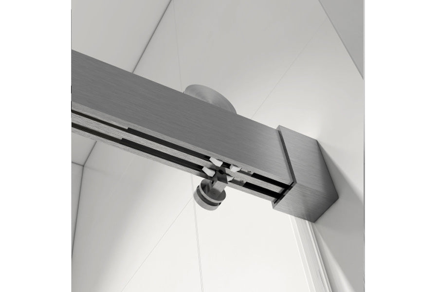 TONA 68 to 72 in. W x 76 in. H Double Sliding Frameless Soft-Close Shower Door with Premium 3/8 Inch (10mm) Thick Tampered Glass and Easy-cleaning Coating, 23D02-72BN Brushed Nickel