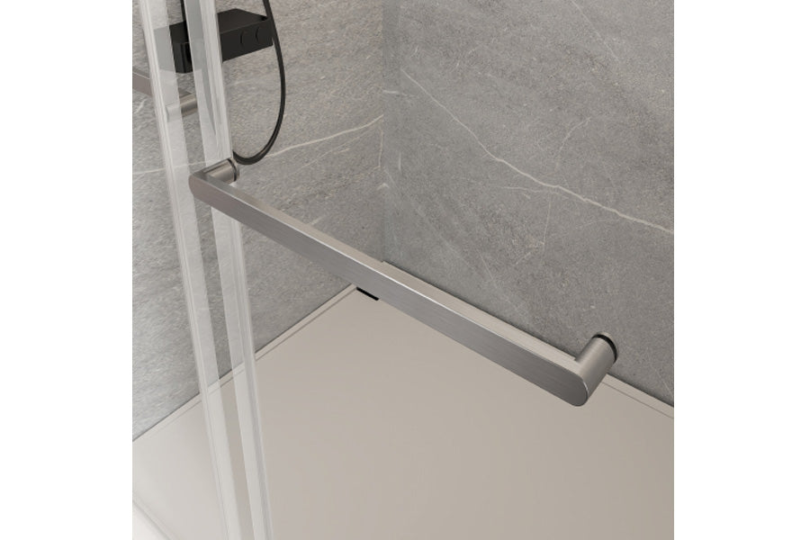 TONA 56-60 in. W x 62 in. H Frameless Double Sliding Tub Door, Bypass Tub Shower Door Soft Closing, Brushed Nickel 24D02-T60BNX