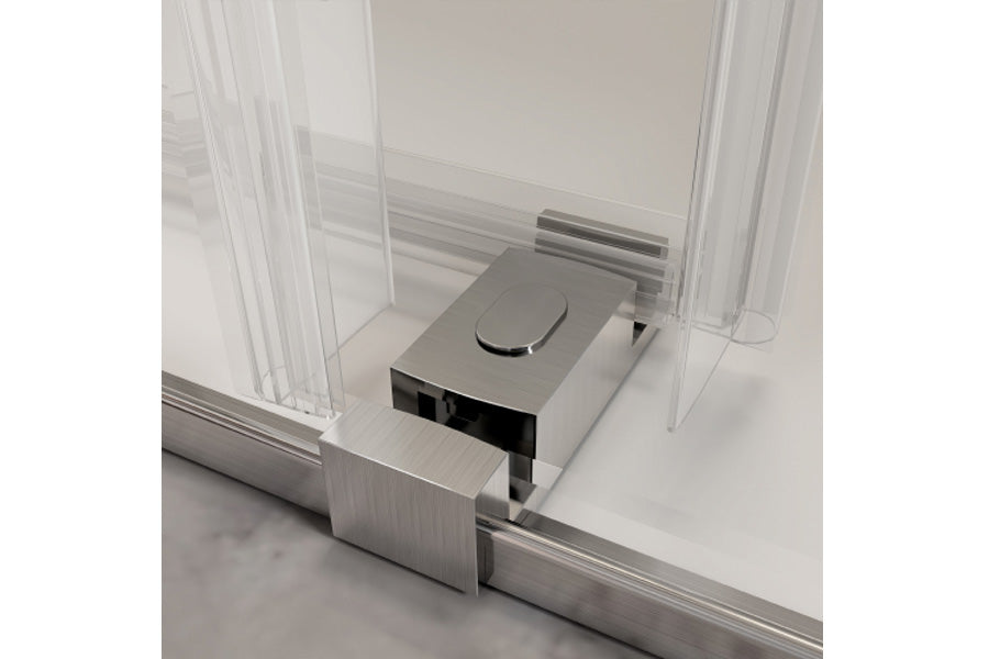 TONA 56-60 in. W x 62 in. H Frameless Double Sliding Tub Door, Bypass Tub Shower Door Soft Closing, Brushed Nickel 24D02-T60BNX