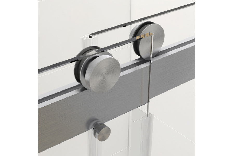 TONA 56-60 in. W x 62 in. H Frameless Double Sliding Tub Door, Bypass Tub Shower Door Soft Closing, Brushed Nickel 24D02-T60BNX