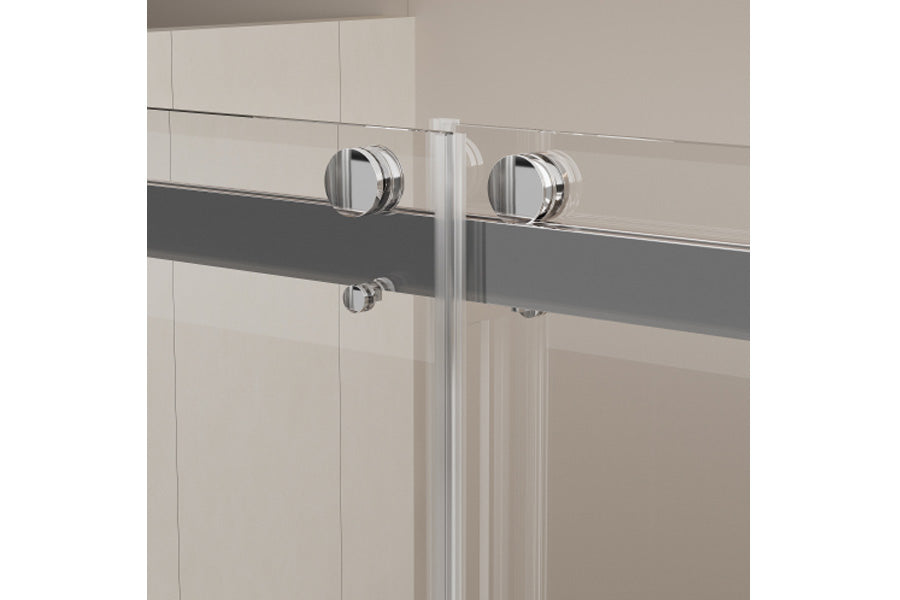 TONA 56-60 in. W x 62 in. H Frameless Double Sliding Tub Door, Bypass Tub Shower Door Soft Closing, Chrome 24D02-T60CHX
