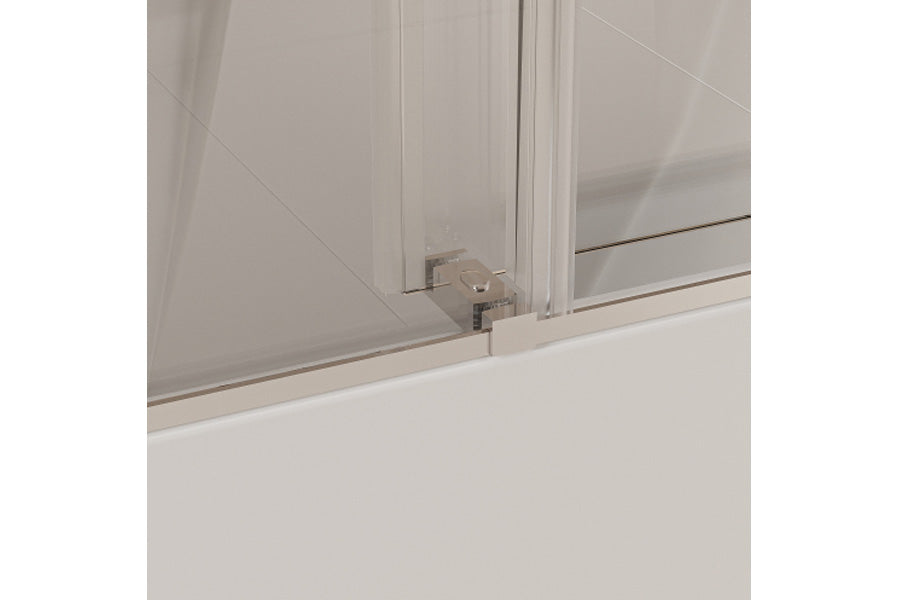 TONA 56-60 in. W x 62 in. H Frameless Double Sliding Tub Door, Bypass Tub Shower Door Soft Closing, Chrome 24D02-T60CHX