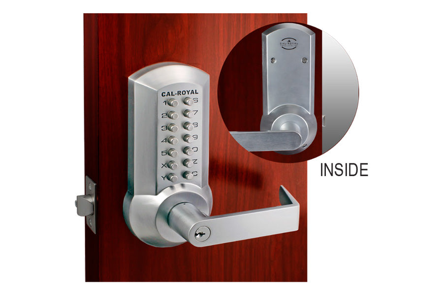 Cal-Royal CRCODE202 Mechanical Pushbutton Lever Lock with Key Override