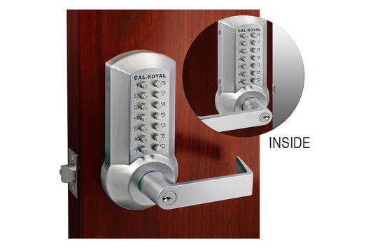 Cal-Royal CRCODE203 Mechanical Pushbutton Lever Lock, Double Coded with Key Override