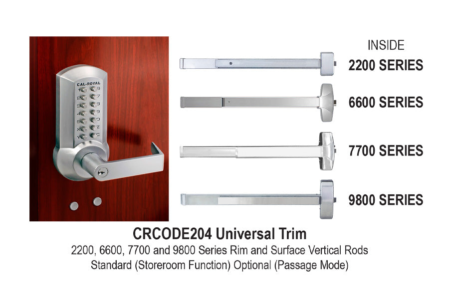 Cal-Royal CRCODE204 Mechanical Push Button Exit Device Lever Trim