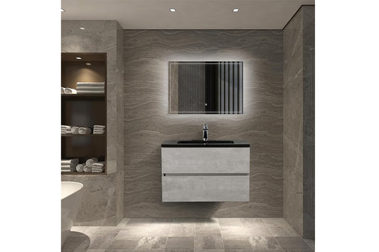 Edi Black Wall-Mounted Bathroom Vanity Set