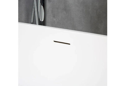 TONA Oceania 67" Matte White Oval Cast Stone Freestanding Bathtub Ice Crack Texture with Chrome-Plated Drain Cover & Overflow Cover