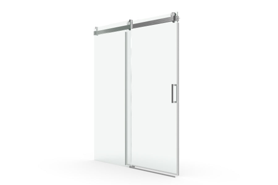 TONA 56 to 60 in. W x 76 in. H Sliding Frameless Soft-Close Shower Door with Premium 3/8 Inch (10mm) Thick Tampered Glass in Brushed Nickel 22D01-60BN