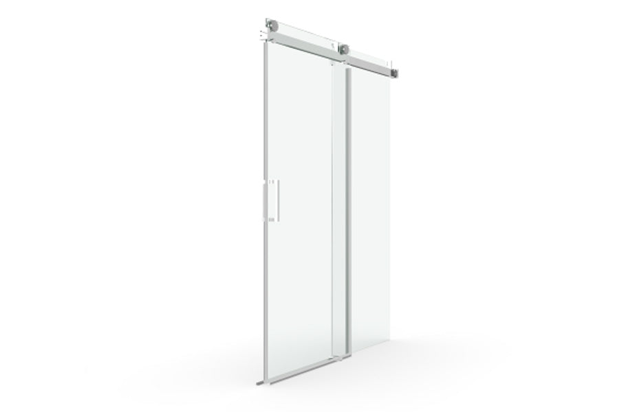 TONA 56 to 60 in. W x 76 in. H Sliding Frameless Soft-Close Shower Door with Premium 3/8 Inch (10mm) Thick Tampered Glass in Brushed Nickel 22D01-60BN