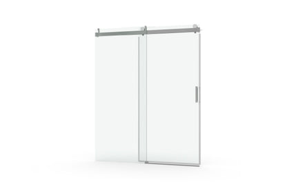 TONA 68 to 72 in. W x 76 in. H Sliding Frameless Soft-Close Shower Door with Premium 3/8 Inch (10mm) Thick Tampered Glass in Brushed Nickel 22D01-72BN
