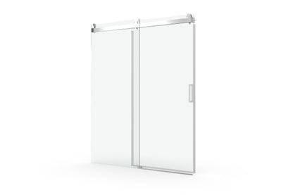 TONA 68 to 72 in. W x 76 in. H Sliding Frameless Soft-Close Shower Door with Premium 3/8 Inch (10mm) Thick Tampered Glass in Brushed Nickel 22D01-72BN
