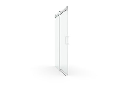 TONA 68 to 72 in. W x 76 in. H Sliding Frameless Soft-Close Shower Door with Premium 3/8 Inch (10mm) Thick Tampered Glass in Brushed Nickel 22D01-72BN