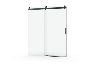 TONA 68 to 72 in. W x 76 in. H Sliding Frameless Soft-Close Shower Door with Premium 3/8 Inch (10mm) Thick Tampered Glass in Matte Black 22D01-72MB