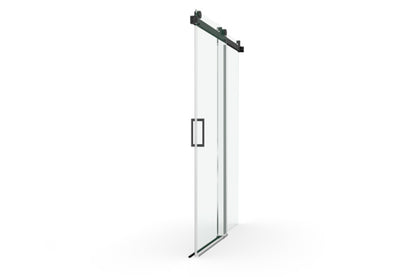 TONA 68 to 72 in. W x 76 in. H Sliding Frameless Soft-Close Shower Door with Premium 3/8 Inch (10mm) Thick Tampered Glass in Matte Black 22D01-72MB