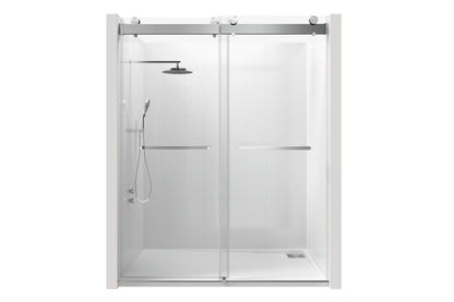 TONA 44 to 48 in. W x 76 in. H Double Sliding Frameless Soft-Close Shower Door with Premium 3/8 Inch (10mm) Thick Tampered Glass and Easy-cleaning Coating, Stainless Steel in Brushed Nickel 23D02-48BN