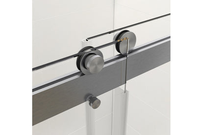 TONA 44 to 48 in. W x 76 in. H Double Sliding Frameless Soft-Close Shower Door with Premium 3/8 Inch (10mm) Thick Tampered Glass and Easy-cleaning Coating, Stainless Steel in Brushed Nickel 23D02-48BN