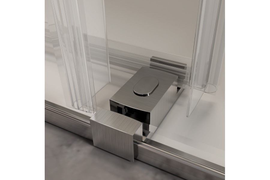 TONA 44 to 48 in. W x 76 in. H Double Sliding Frameless Soft-Close Shower Door with Premium 3/8 Inch (10mm) Thick Tampered Glass and Easy-cleaning Coating, Stainless Steel in Brushed Nickel 23D02-48BN