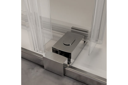 TONA 44 to 48 in. W x 76 in. H Double Sliding Frameless Soft-Close Shower Door with Premium 3/8 Inch (10mm) Thick Tampered Glass and Easy-cleaning Coating, Stainless Steel in Brushed Nickel 23D02-48BN