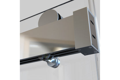 TONA 44 to 48 in. W x 76 in. H Double Sliding Frameless Soft-Close Shower Door, Premium 3/8 Inch (10mm) Thick Tampered Glass and Easy-cleaning Coating in Chrome 23D02-48C