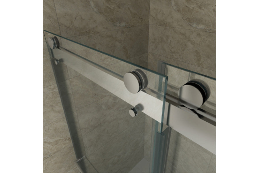 TONA 44 to 48 in. W x 76 in. H Double Sliding Frameless Soft-Close Shower Door, Premium 3/8 Inch (10mm) Thick Tampered Glass and Easy-cleaning Coating in Chrome 23D02-48C