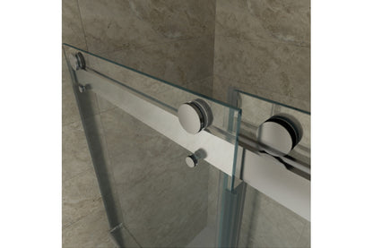 TONA 44 to 48 in. W x 76 in. H Double Sliding Frameless Soft-Close Shower Door, Premium 3/8 Inch (10mm) Thick Tampered Glass and Easy-cleaning Coating in Chrome 23D02-48C