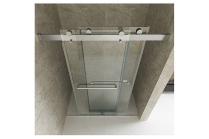 TONA 44 to 48 in. W x 76 in. H Double Sliding Frameless Soft-Close Shower Door, Premium 3/8 Inch (10mm) Thick Tampered Glass and Easy-cleaning Coating in Chrome 23D02-48C