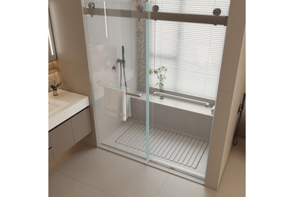 TONA 44 to 48 in. W x 76 in. H Double Sliding Frameless Soft-Close Shower Door, Premium 3/8 Inch (10mm) Thick Tampered Glass and Easy-cleaning Coating in Chrome 23D02-48C