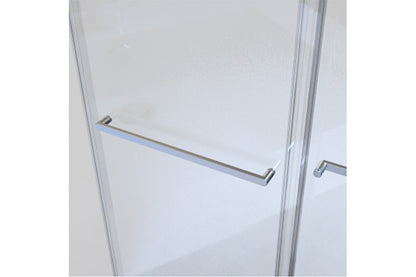 TONA 44 to 48 in. W x 76 in. H Double Sliding Frameless Soft-Close Shower Door, Premium 3/8 Inch (10mm) Thick Tampered Glass and Easy-cleaning Coating in Chrome 23D02-48C