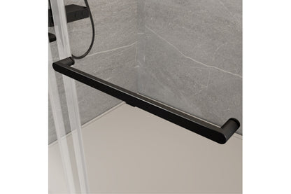 TONA 44 to 48 in. W x 76 in. H Double Sliding Frameless Soft-Close Shower Door with Premium 3/8 Inch (10mm) Thick Tampered Glass and Easy-cleaning Coating, Matte Black 23D02-48MB