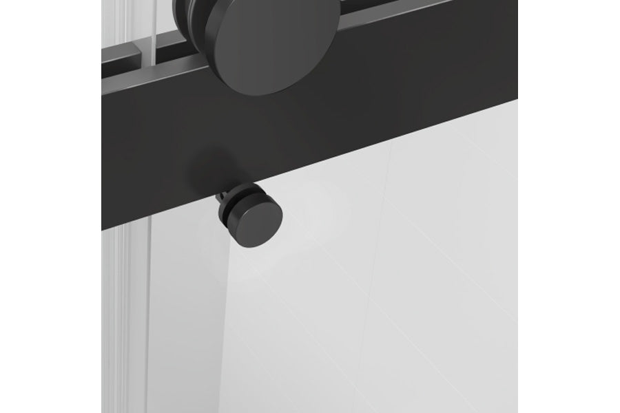 TONA 44 to 48 in. W x 76 in. H Double Sliding Frameless Soft-Close Shower Door with Premium 3/8 Inch (10mm) Thick Tampered Glass and Easy-cleaning Coating, Matte Black 23D02-48MB
