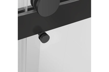 TONA 44 to 48 in. W x 76 in. H Double Sliding Frameless Soft-Close Shower Door with Premium 3/8 Inch (10mm) Thick Tampered Glass and Easy-cleaning Coating, Matte Black 23D02-48MB