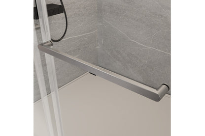 TONA 56 to 60 in. W x 76 in. H Double Sliding Frameless Soft-Close Shower Door, Premium 3/8 Inch (10mm) Thick Tampered Glass and Easy-cleaning Coating in Chrome 23D02-60C