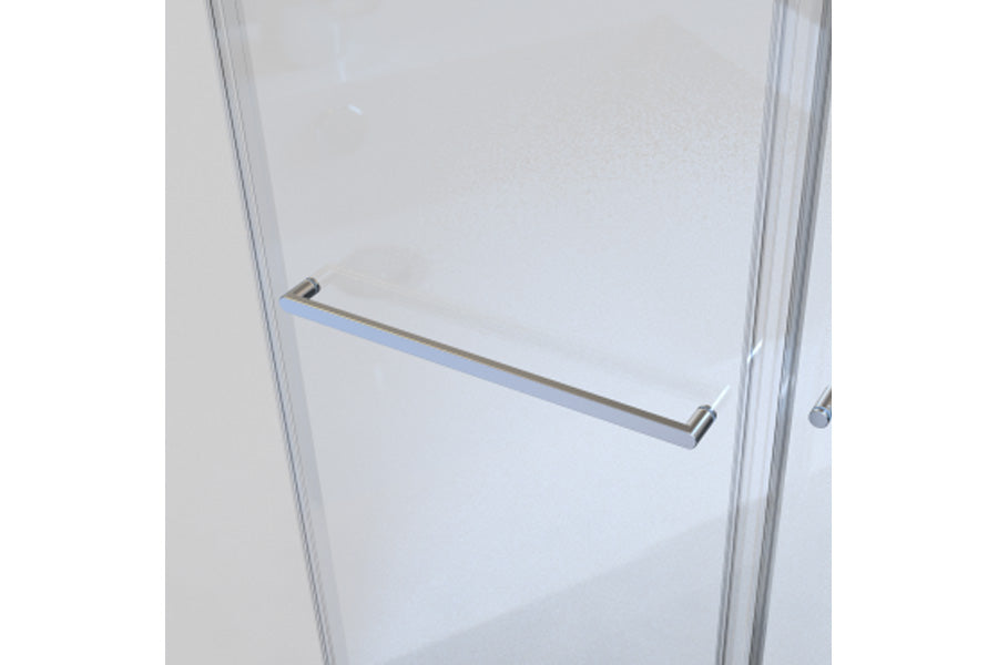 TONA 68 to 72 in. W x 76 in. H Double Sliding Frameless Soft-Close Shower Door, Premium 3/8 Inch (10mm) Thick Tampered Glass and Easy-cleaning Coating in Chrome 23D02-72C