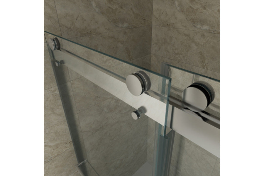 TONA 68 to 72 in. W x 76 in. H Double Sliding Frameless Soft-Close Shower Door, Premium 3/8 Inch (10mm) Thick Tampered Glass and Easy-cleaning Coating in Chrome 23D02-72C