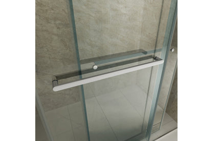 TONA 68 to 72 in. W x 76 in. H Double Sliding Frameless Soft-Close Shower Door, Premium 3/8 Inch (10mm) Thick Tampered Glass and Easy-cleaning Coating in Chrome 23D02-72C