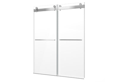 TONA 68 to 72 in. W x 76 in. H Double Sliding Frameless Soft-Close Shower Door, Premium 3/8 Inch (10mm) Thick Tampered Glass and Easy-cleaning Coating in Chrome 23D02-72C