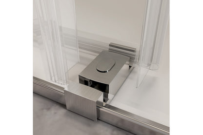 TONA 68 to 72 in. W x 76 in. H Double Sliding Frameless Soft-Close Shower Door with Premium 3/8 Inch (10mm) Thick Tampered Glass and Easy-cleaning Coating, 23D02-72BN Brushed Nickel