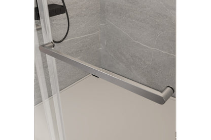 TONA 68 to 72 in. W x 76 in. H Double Sliding Frameless Soft-Close Shower Door with Premium 3/8 Inch (10mm) Thick Tampered Glass and Easy-cleaning Coating, 23D02-72BN Brushed Nickel
