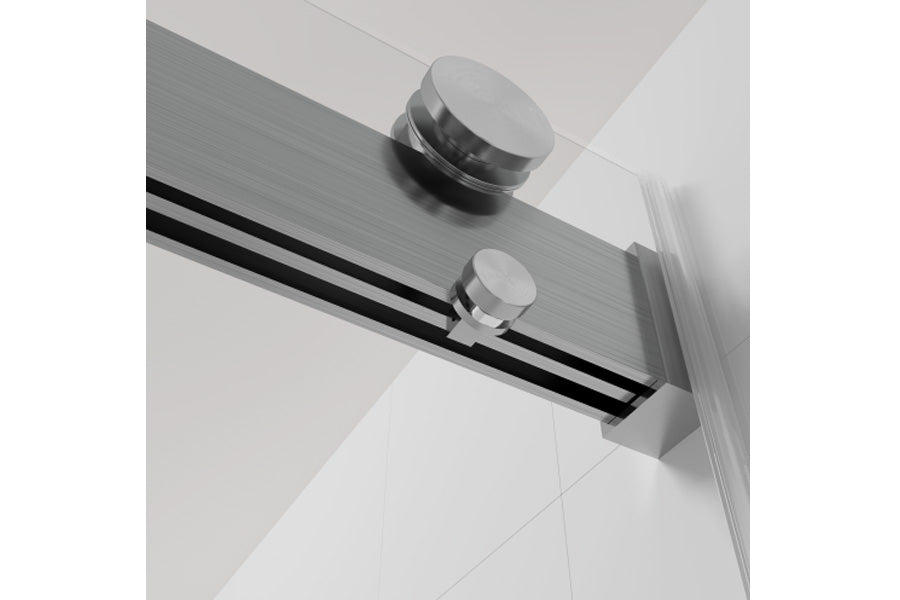TONA 68 to 72 in. W x 76 in. H Double Sliding Frameless Soft-Close Shower Door with Premium 3/8 Inch (10mm) Thick Tampered Glass and Easy-cleaning Coating, 23D02-72BN Brushed Nickel