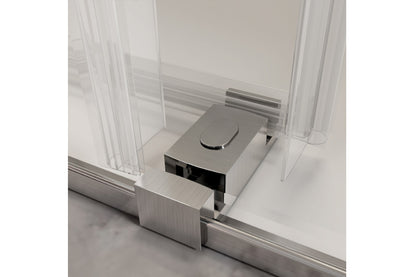 TONA 56-60 in. W x 62 in. H Frameless Double Sliding Tub Door, Bypass Tub Shower Door Soft Closing, Brushed Nickel 24D02-T60BNX
