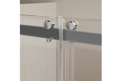 TONA 56-60 in. W x 62 in. H Frameless Double Sliding Tub Door, Bypass Tub Shower Door Soft Closing, Chrome 24D02-T60CHX
