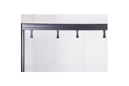 TONA 44-48 in. W x 72 in. H Semi-Frameless Shower Door, Double Sliding Shower Door, 1/4" (6mm) Clear Tempered Glass Shower Door with Explosion-Proof Film, Matte Black 24D212S-48MB